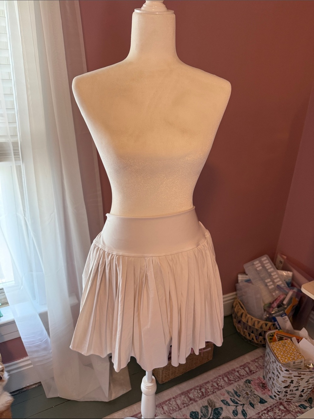 CRZ Yoga White Pleated Tennis Skort